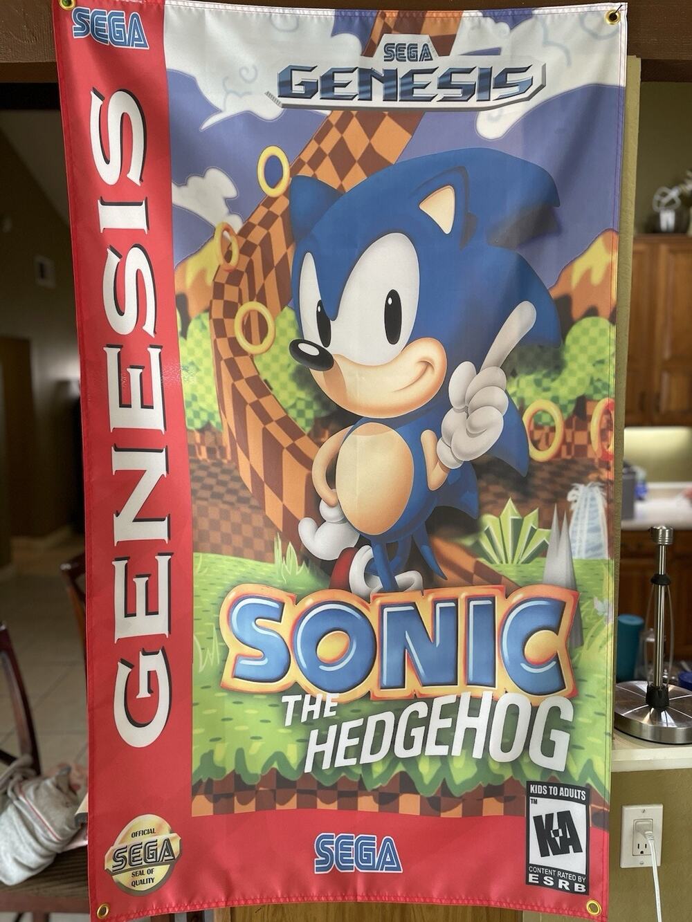 Sonic The Hedgehog 5ft Flag Sega Genesis 1991 Banner Poster
